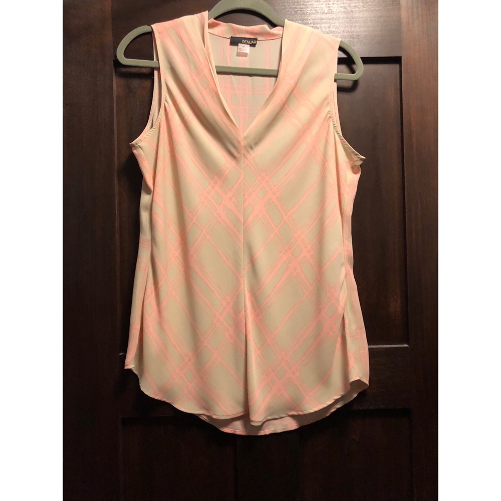 Renaur Pink & Tan Flowy Tank